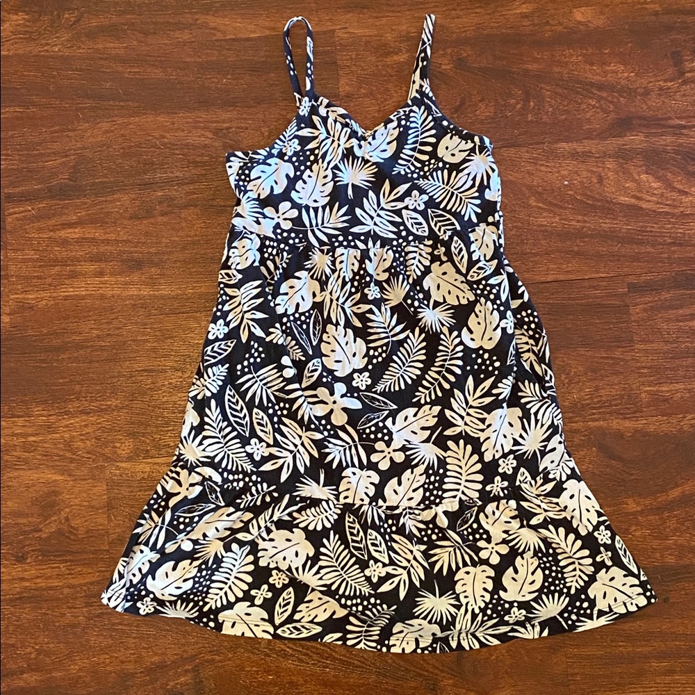 🌈5/25🌈 Old Navy 100% Black White Tank Vacation Dress w Pockets! size 8